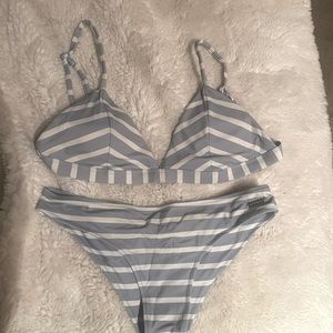 Blackbough Light Blue and White Striped Bikini